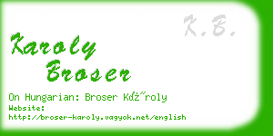 karoly broser business card